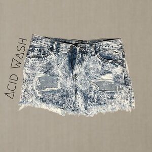 Distressed Acid Wash Shorts